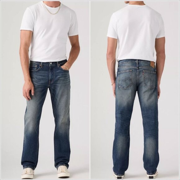 Levi’s 559 Men’s Relaxed Straight Jeans Stretch Dark Wash 44x34 Y2K Style NWT - Picture 1 of 11